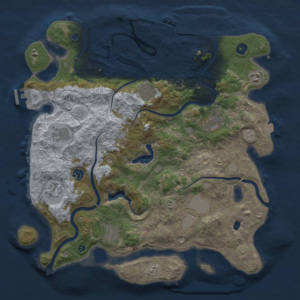 Rust Map: Procedural Map, Size: 4000, Seed: 49478, 15 Monuments