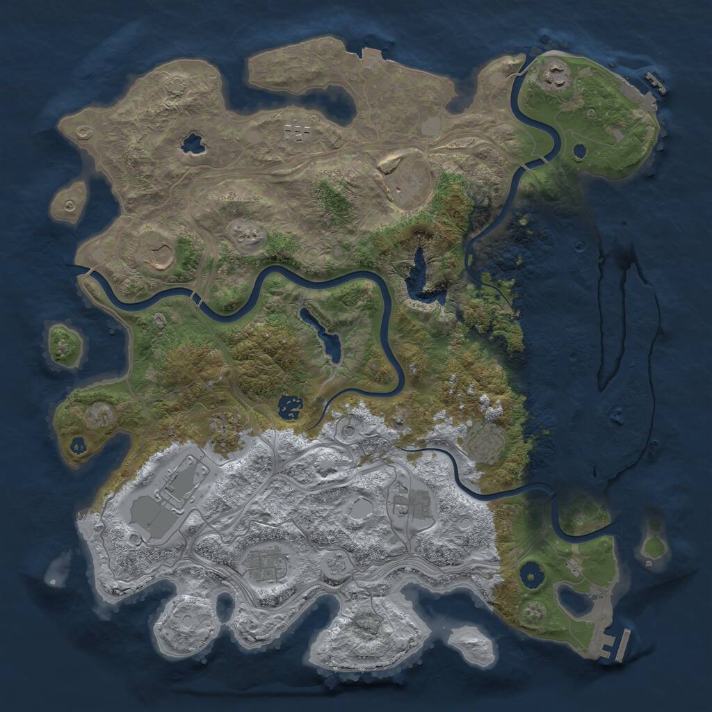 Rust Map: Procedural Map, Size: 4250, Seed: 1453640280, 16 Monuments