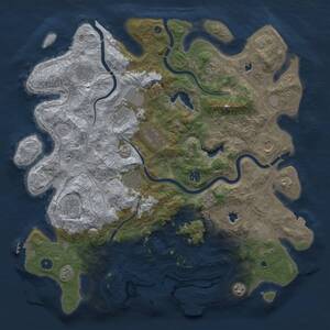 Thumbnail Rust Map: Procedural Map, Size: 4500, Seed: 756622340, 17 Monuments