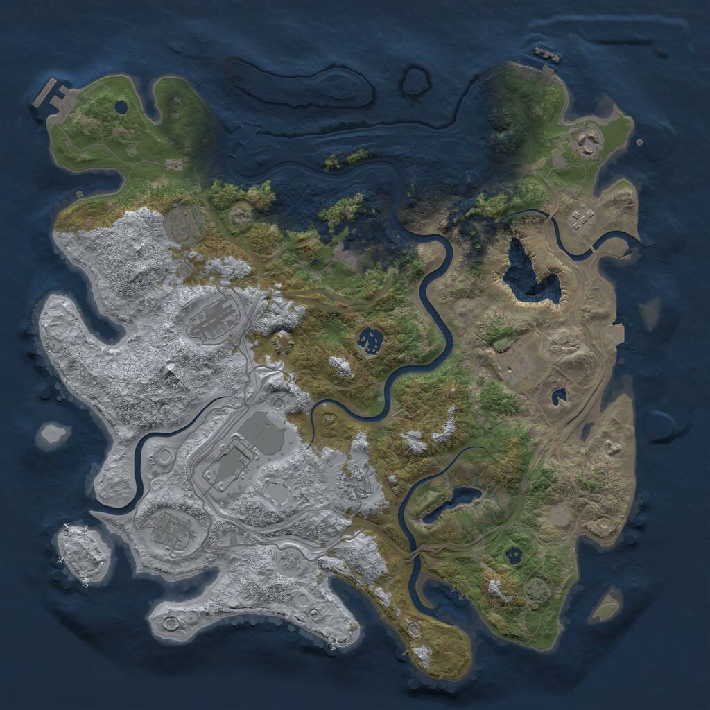 Rust Map: Procedural Map, Size: 4250, Seed: 95765499, 16 Monuments