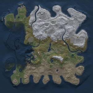 Thumbnail Rust Map: Procedural Map, Size: 4000, Seed: 1980577351, 16 Monuments