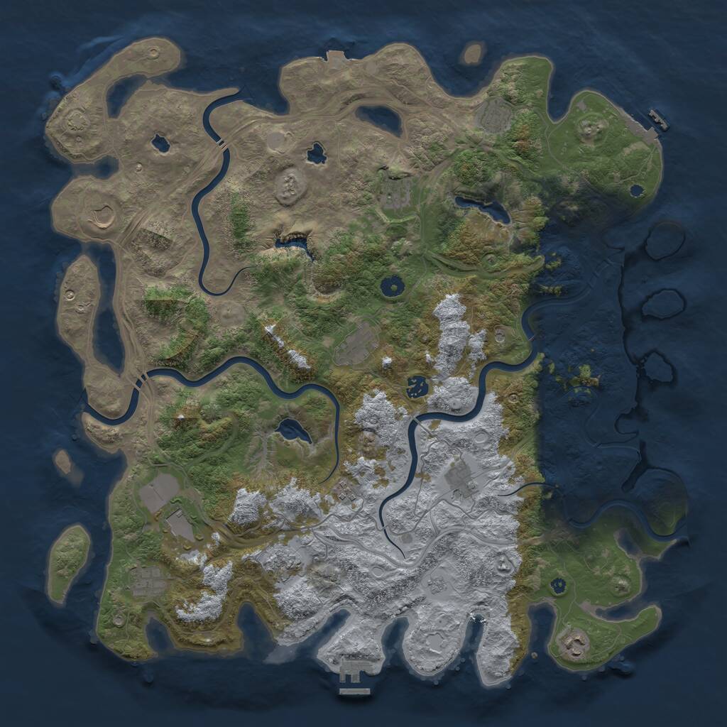 Rust Map: Procedural Map, Size: 4800, Seed: 491434860, 17 Monuments