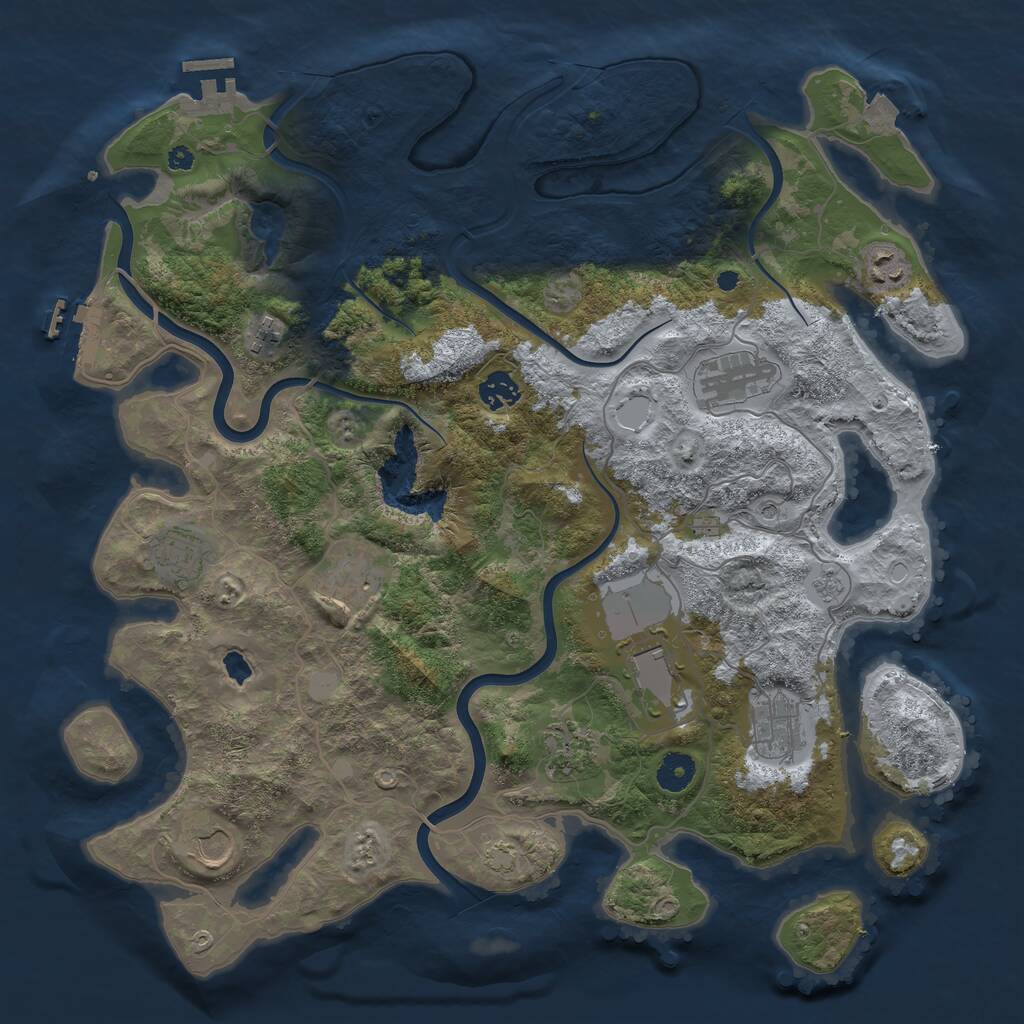 Rust Map: Procedural Map, Size: 4000, Seed: 1160017949, 16 Monuments