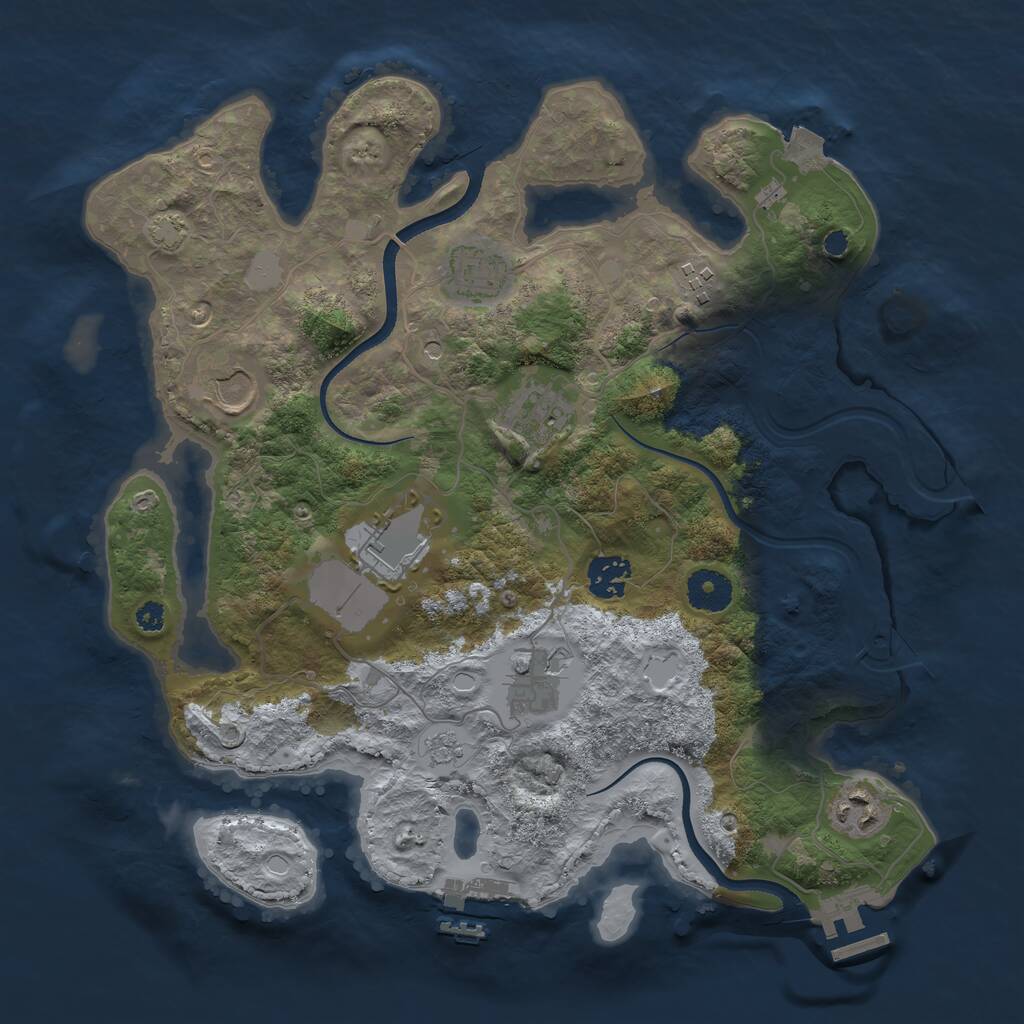 Rust Map: Procedural Map, Size: 3500, Seed: 856591816, 14 Monuments
