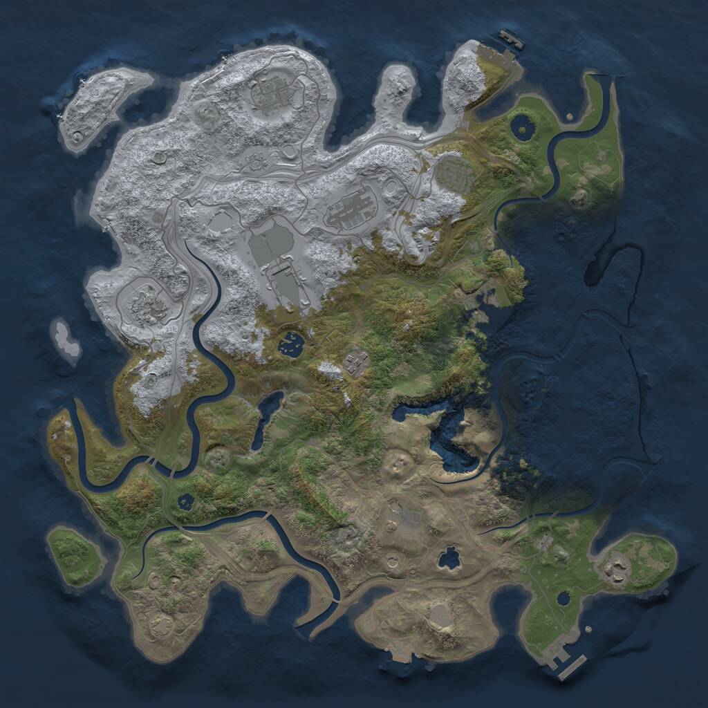 Rust Map: Procedural Map, Size: 4250, Seed: 1639790334, 16 Monuments
