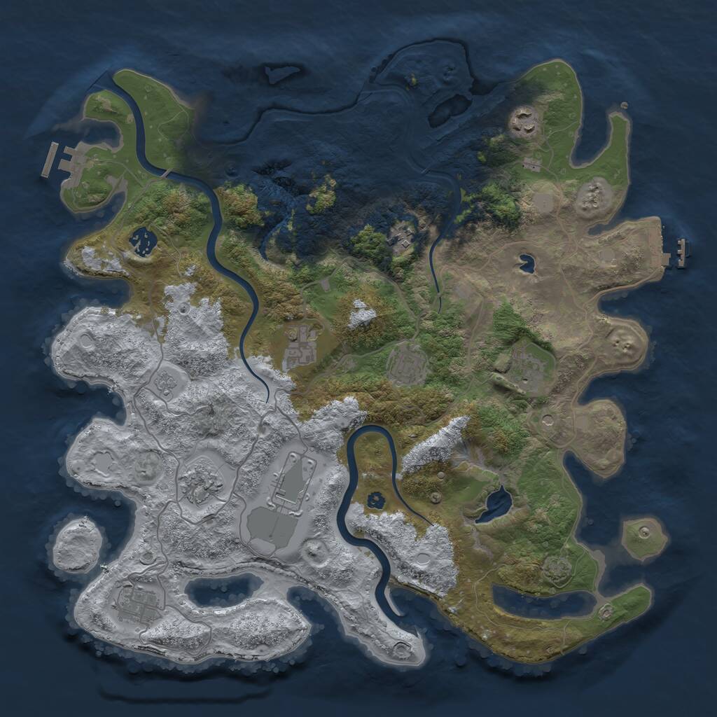 Rust Map: Procedural Map, Size: 4000, Seed: 68600035, 15 Monuments