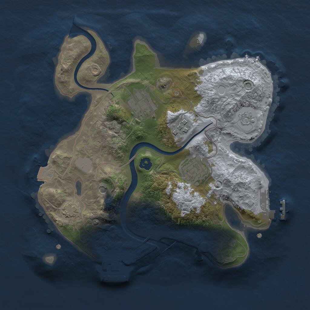 Rust Map: Procedural Map, Size: 2500, Seed: 1709065020, 9 Monuments