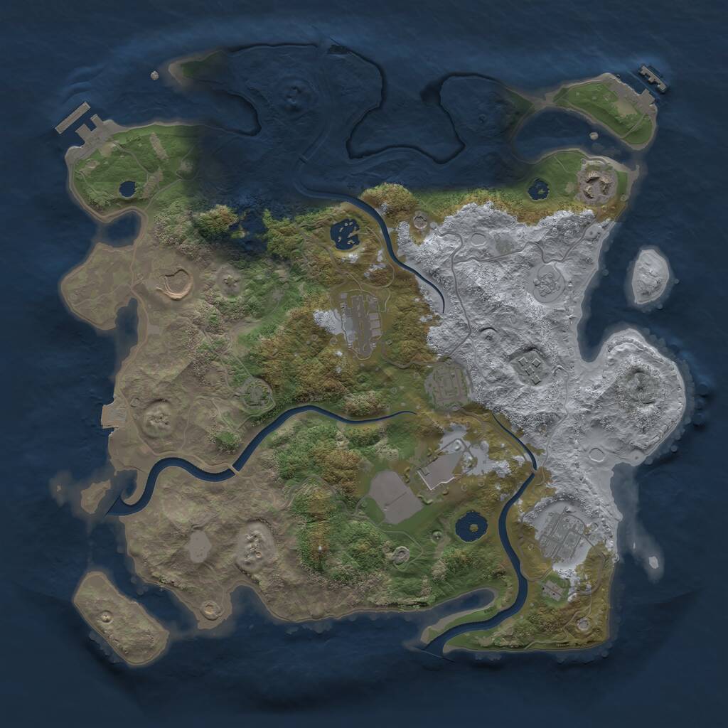 Rust Map: Procedural Map, Size: 3600, Seed: 15319, 14 Monuments
