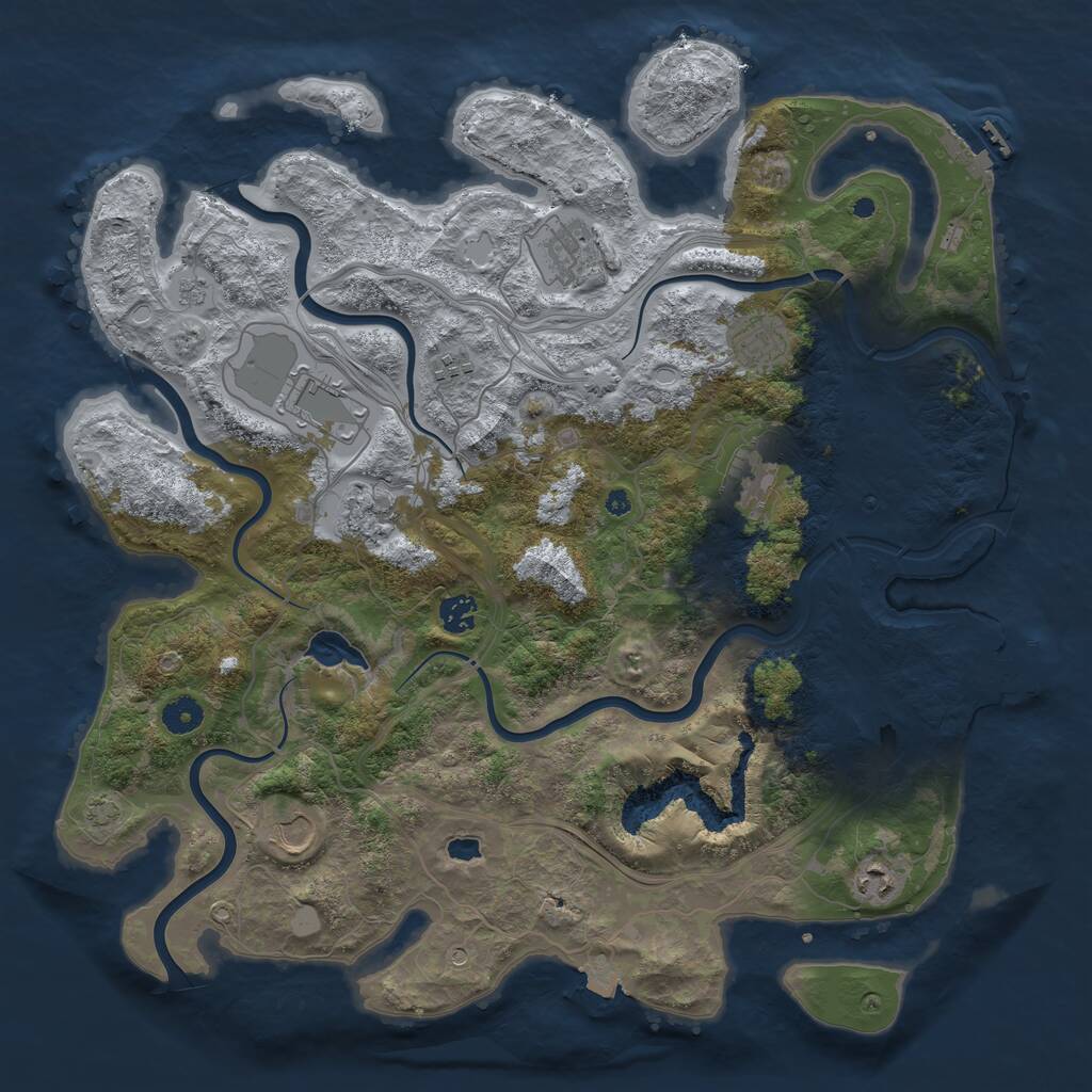 Rust Map: Procedural Map, Size: 4250, Seed: 1205446836, 15 Monuments