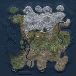 Thumbnail Rust Map: Procedural Map, Size: 3750, Seed: 1095582362, 14 Monuments