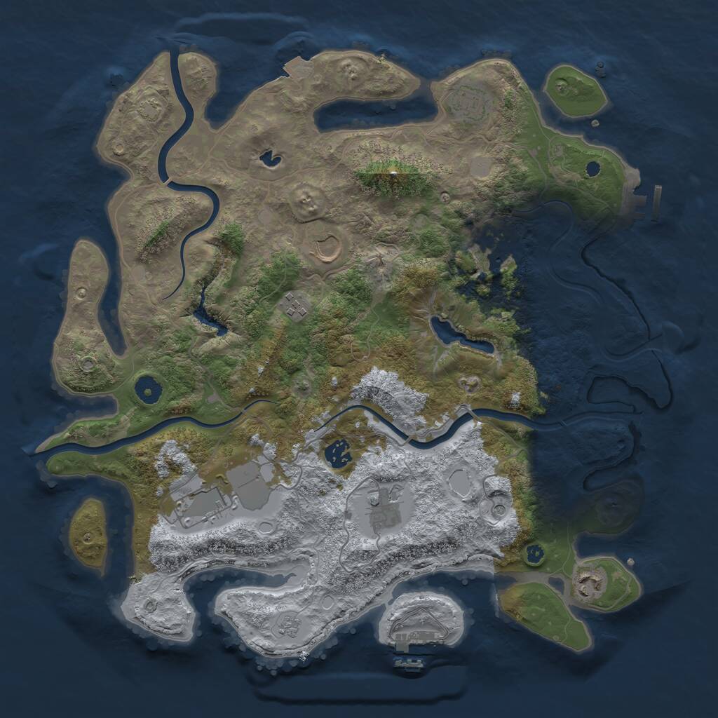 Rust Map: Procedural Map, Size: 4000, Seed: 948154434, 14 Monuments