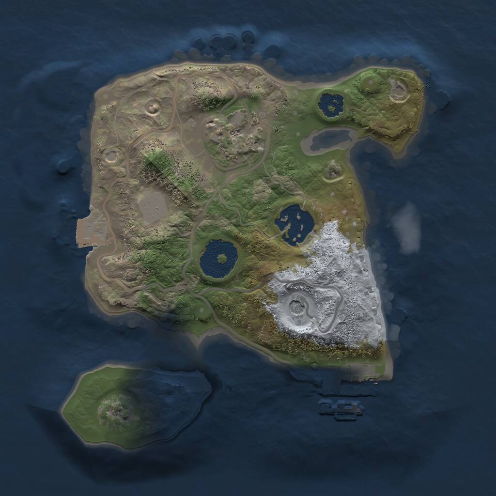 Rust Map: Procedural Map, Size: 2000, Seed: 59494, 5 Monuments