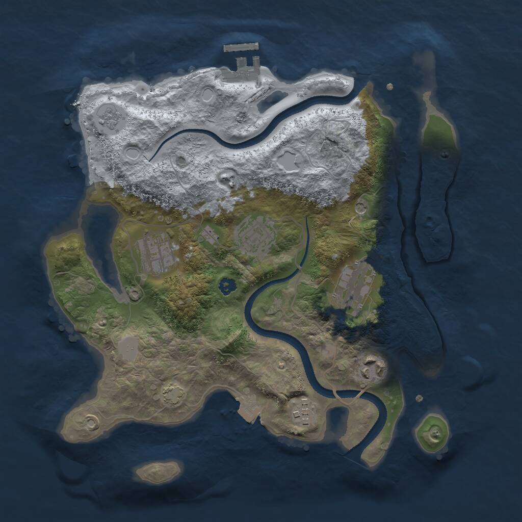 Rust Map: Procedural Map, Size: 3000, Seed: 14082026, 10 Monuments