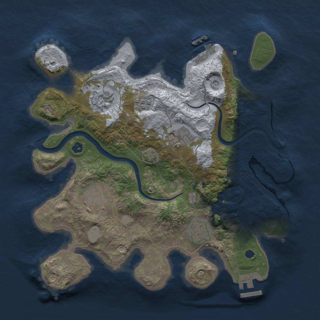 Rust Map: Procedural Map, Size: 3000, Seed: 67133767, 10 Monuments