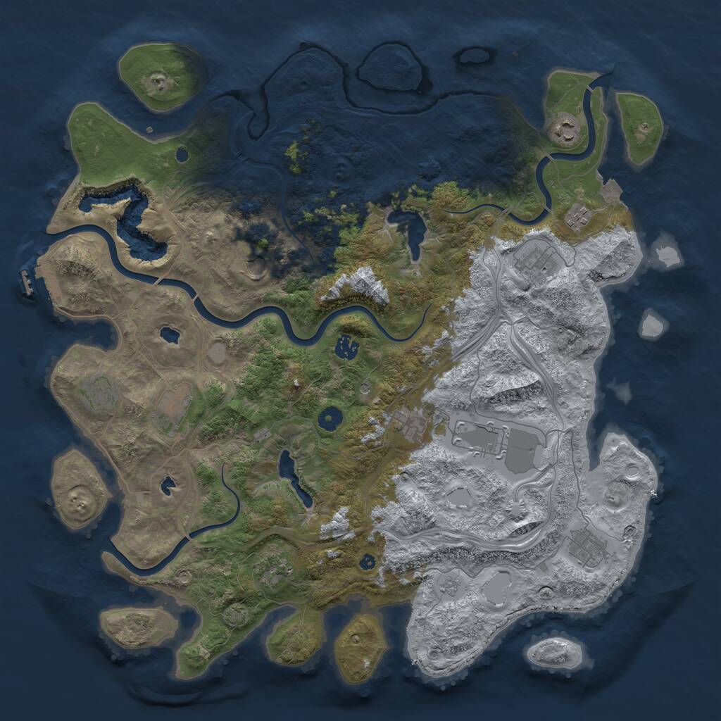 Rust Map: Procedural Map, Size: 4500, Seed: 1749048480, 16 Monuments