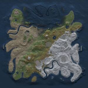 Thumbnail Rust Map: Procedural Map, Size: 3750, Seed: 287575995, 15 Monuments