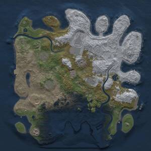 Thumbnail Rust Map: Procedural Map, Size: 3750, Seed: 242378494, 14 Monuments