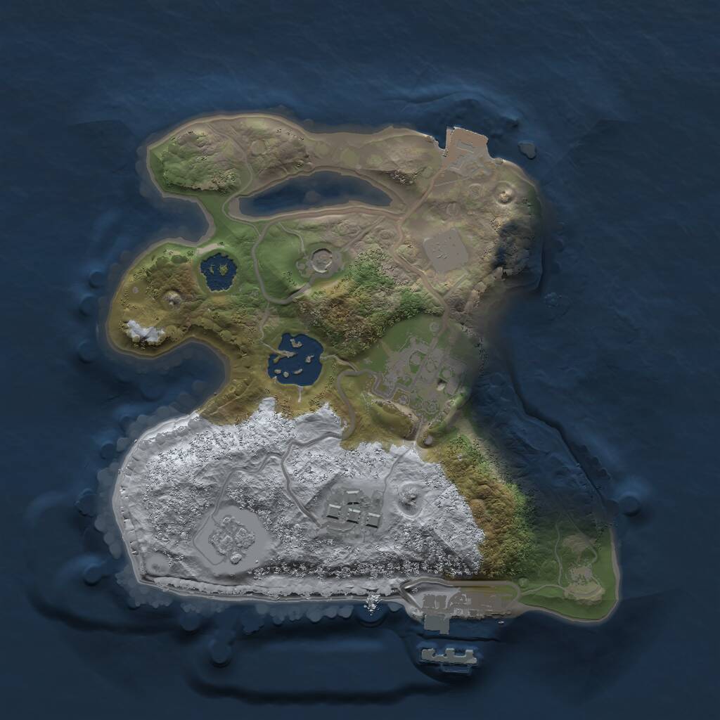 Rust Map: Procedural Map, Size: 2000, Seed: 304211693, 7 Monuments