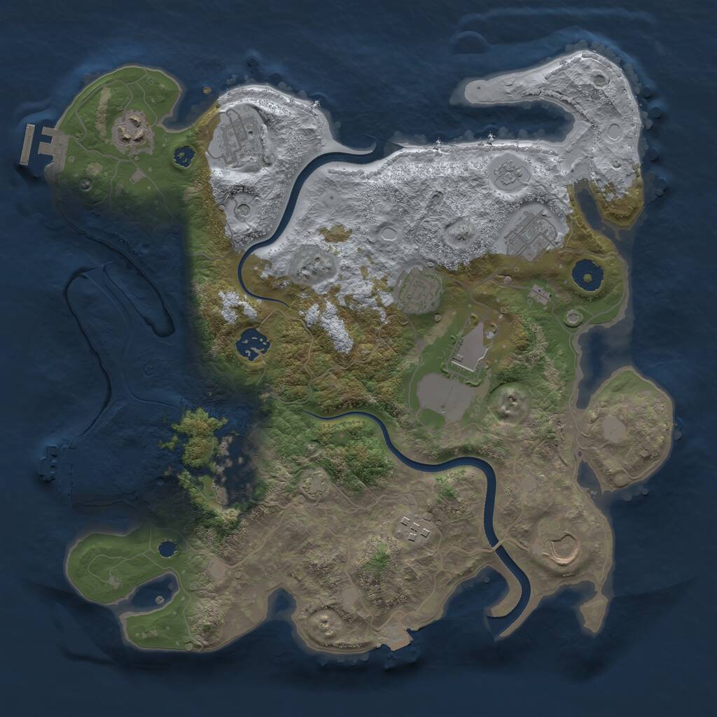 Rust Map: Procedural Map, Size: 3500, Seed: 510131991, 15 Monuments