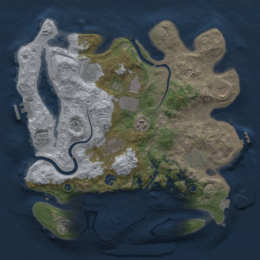 Rust Map: Procedural Map, Size: 3500, Seed: 1992143780, 14 Monuments