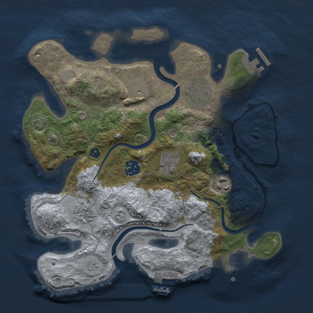 Rust Map: Procedural Map, Size: 3000, Seed: 388209789, 13 Monuments