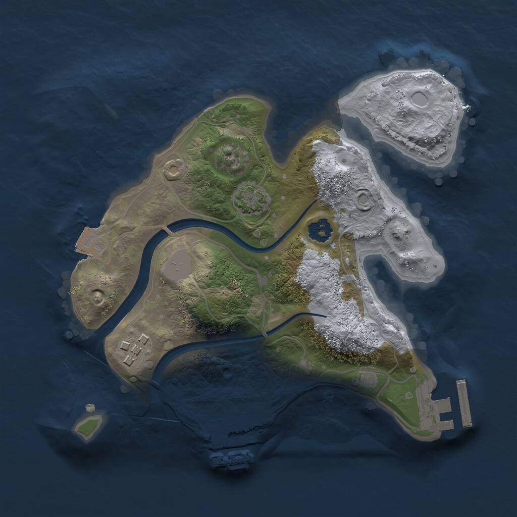 Rust Map: Procedural Map, Size: 2200, Seed: 1709065020, 5 Monuments