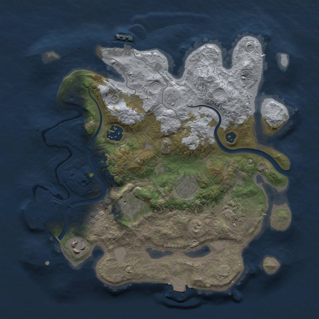Rust Map: Procedural Map, Size: 3000, Seed: 1530343409, 12 Monuments