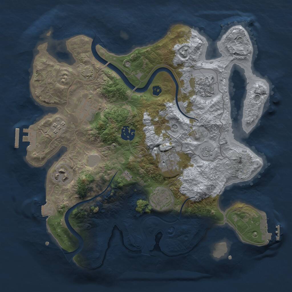Rust Map: Procedural Map, Size: 3000, Seed: 22600, 13 Monuments