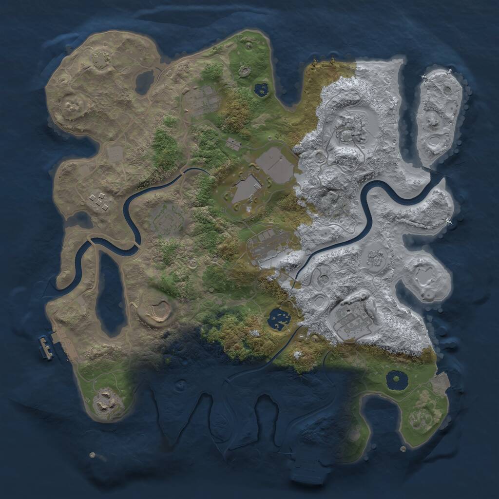 Rust Map: Procedural Map, Size: 3500, Seed: 507162554, 16 Monuments