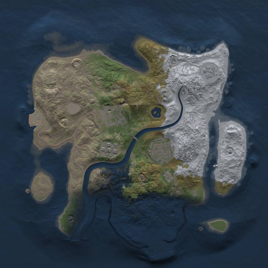 Rust Map: Procedural Map, Size: 2500, Seed: 301196161, 7 Monuments