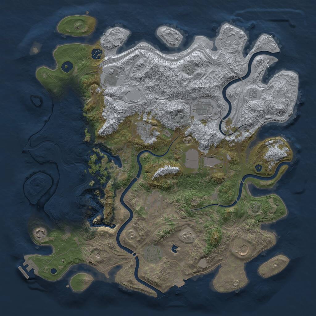 Rust Map: Procedural Map, Size: 4306, Seed: 13825, 15 Monuments