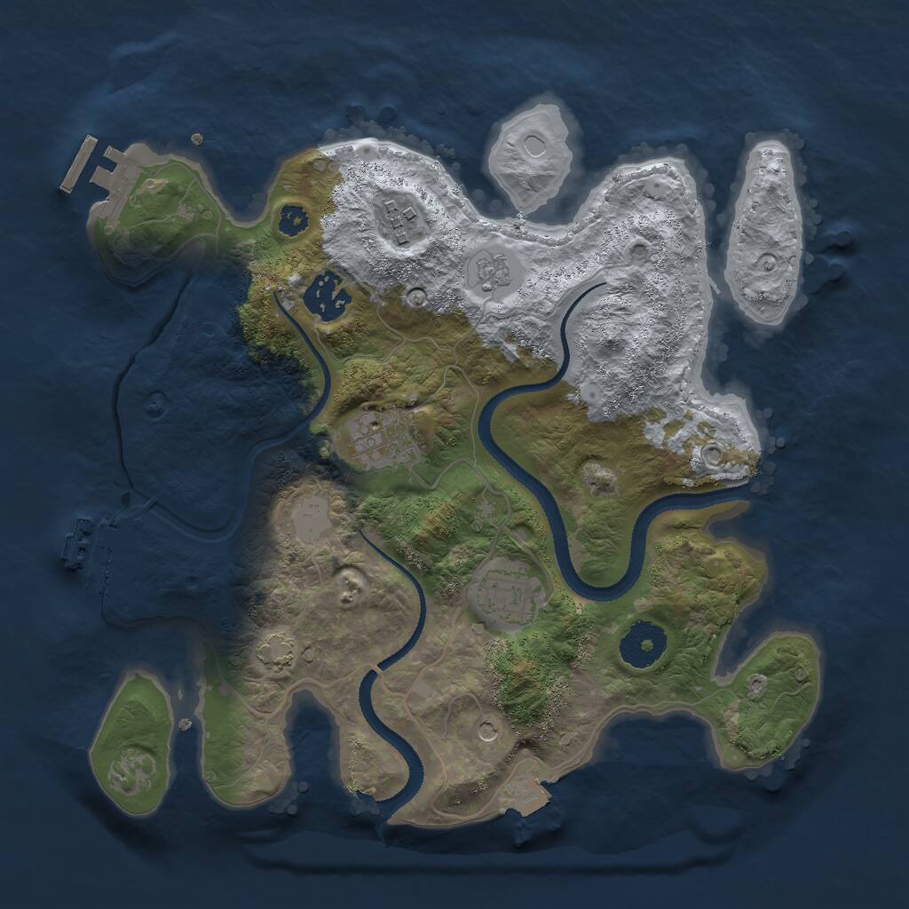 Rust Map: Procedural Map, Size: 3000, Seed: 1742186062, 10 Monuments