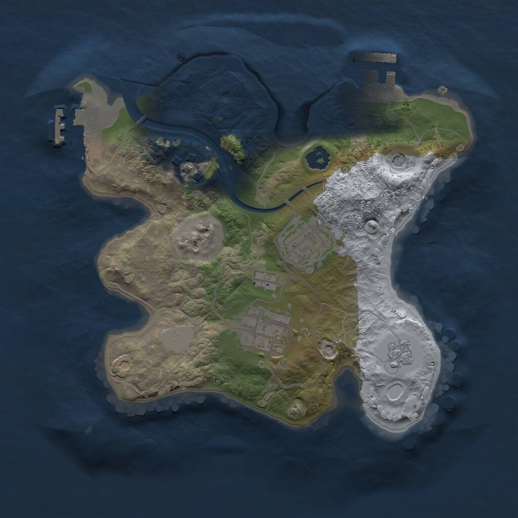 Rust Map: Procedural Map, Size: 2250, Seed: 1242478556, 8 Monuments