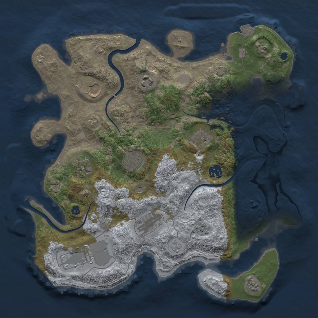 Rust Map: Procedural Map, Size: 3500, Seed: 81923, 14 Monuments