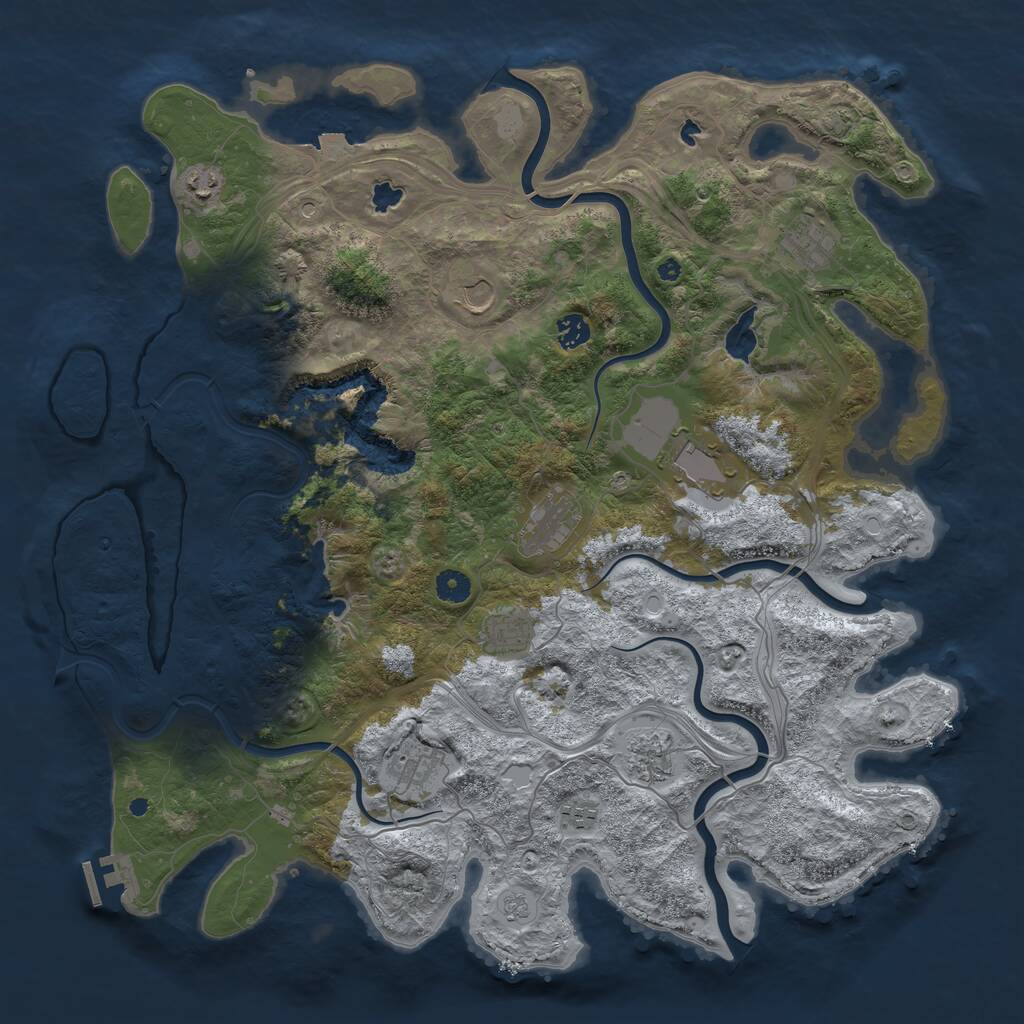 Rust Map: Procedural Map, Size: 4500, Seed: 889168181, 15 Monuments