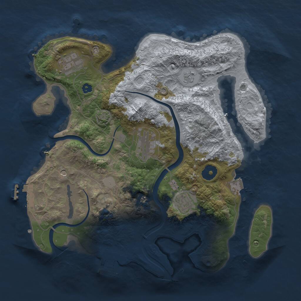 Rust Map: Procedural Map, Size: 3000, Seed: 2342356, 10 Monuments