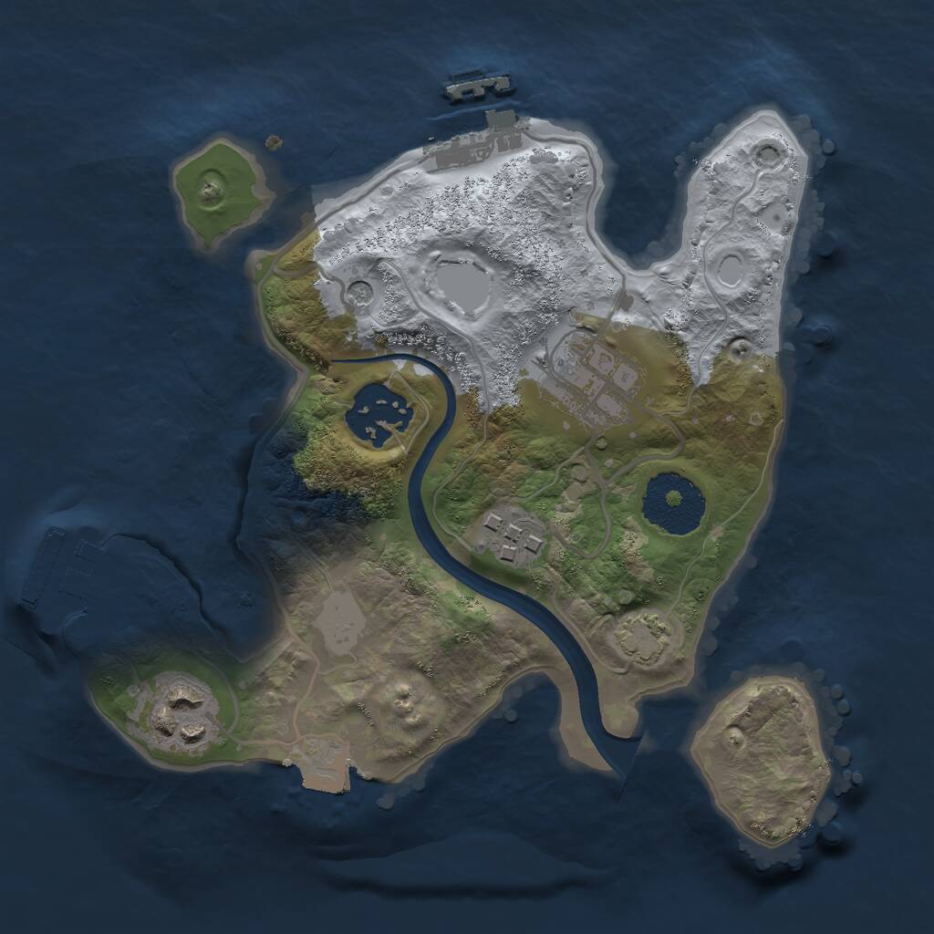 Rust Map: Procedural Map, Size: 2300, Seed: 594415729, 9 Monuments