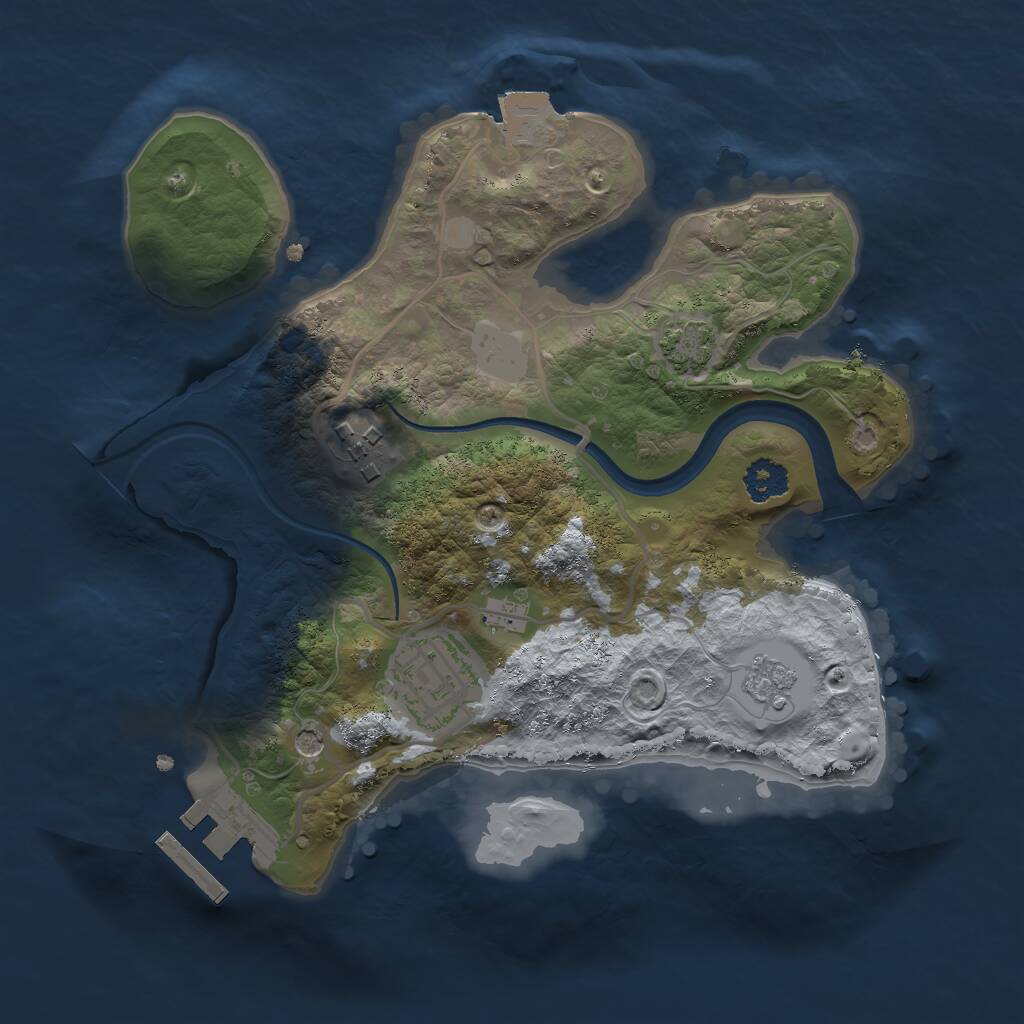 Rust Map: Procedural Map, Size: 2350, Seed: 341469623, 7 Monuments