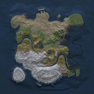 Thumbnail Rust Map: Procedural Map, Size: 3000, Seed: 1383381498, 11 Monuments
