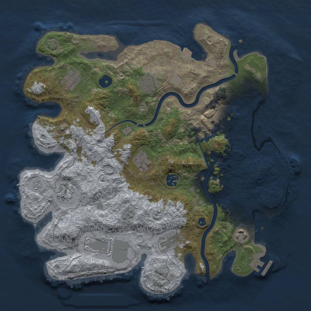 Rust Map: Procedural Map, Size: 3700, Seed: 72313732, 16 Monuments
