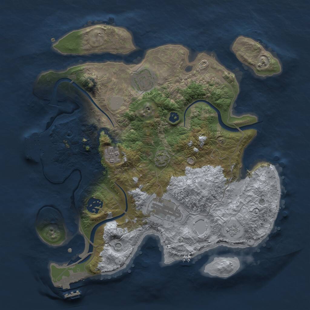 Rust Map: Procedural Map, Size: 3000, Seed: 15245562, 10 Monuments