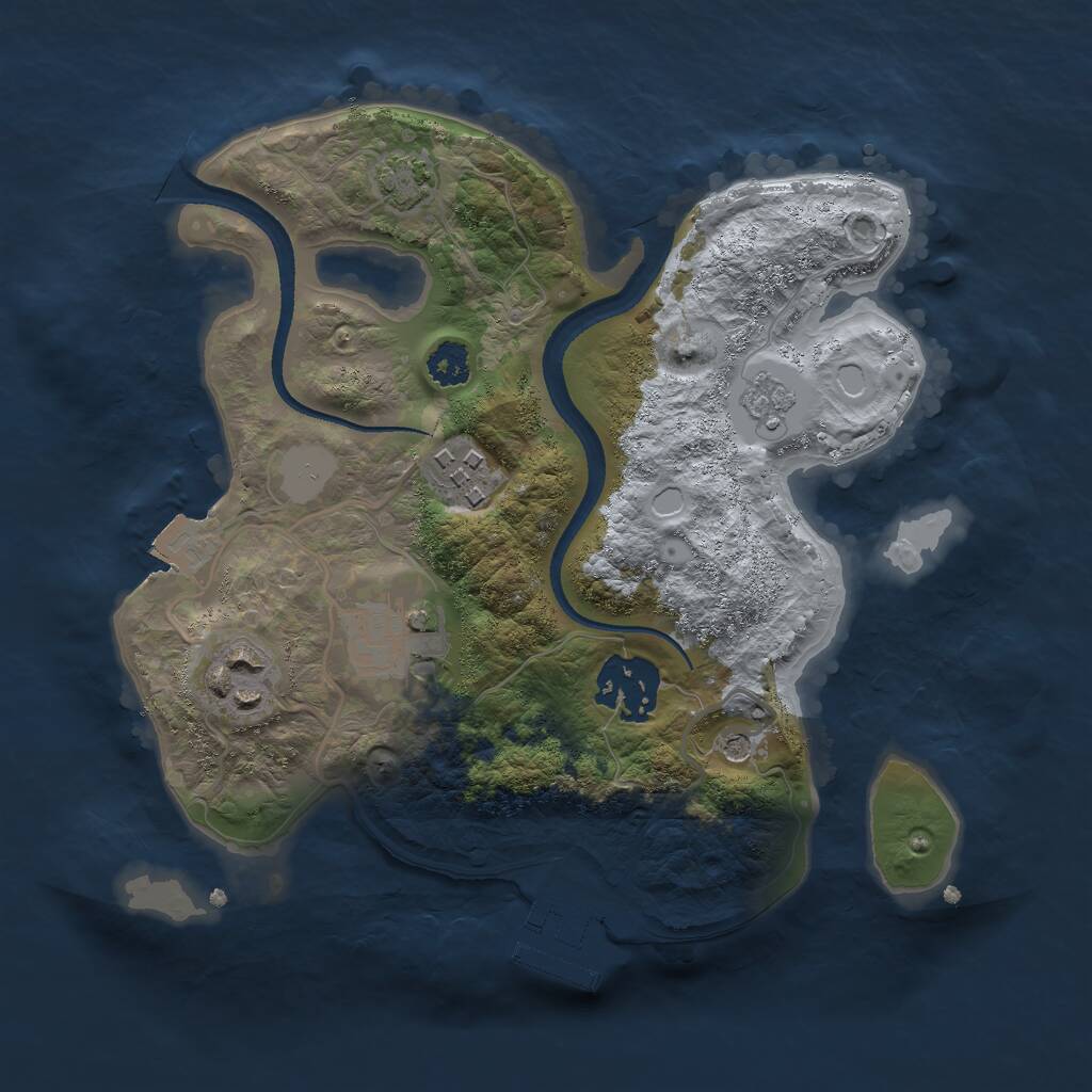 Rust Map: Procedural Map, Size: 2500, Seed: 1868, 9 Monuments