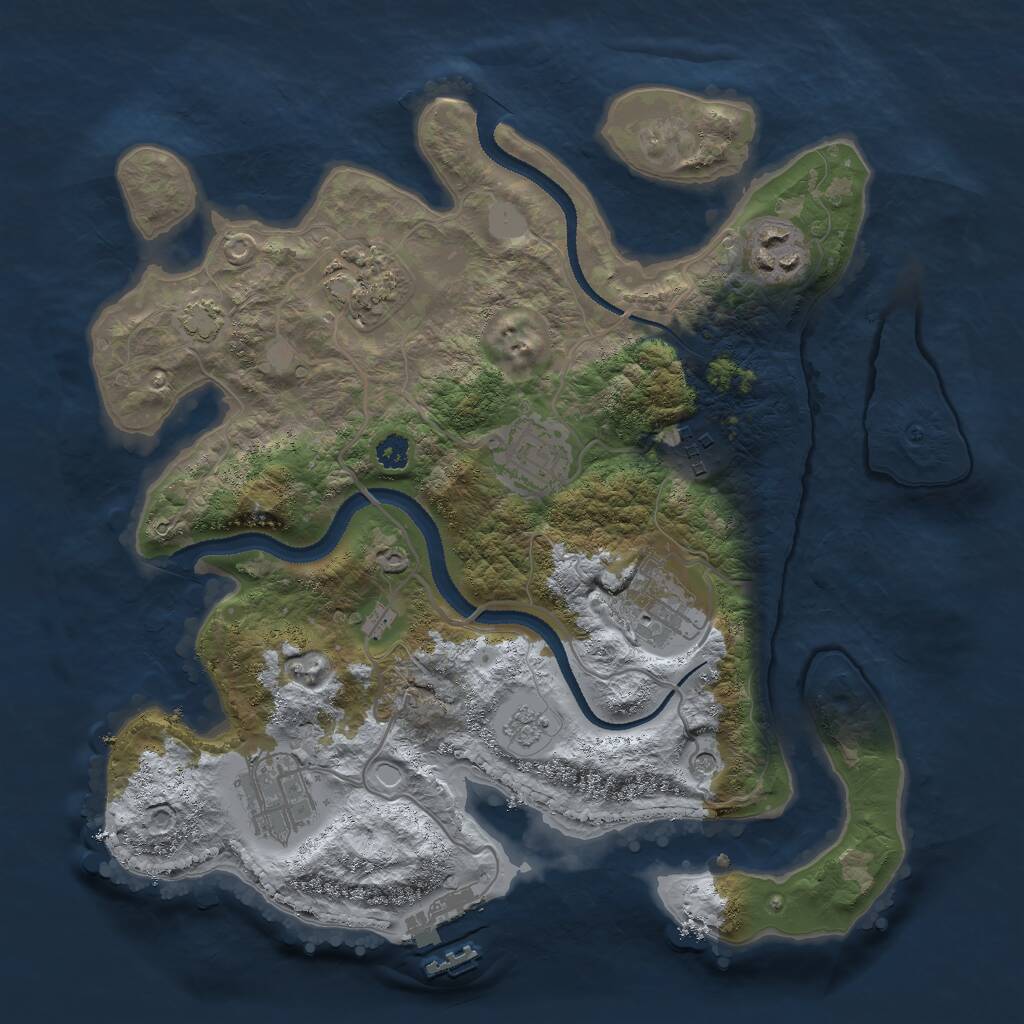 Rust Map: Procedural Map, Size: 3000, Seed: 354320, 11 Monuments