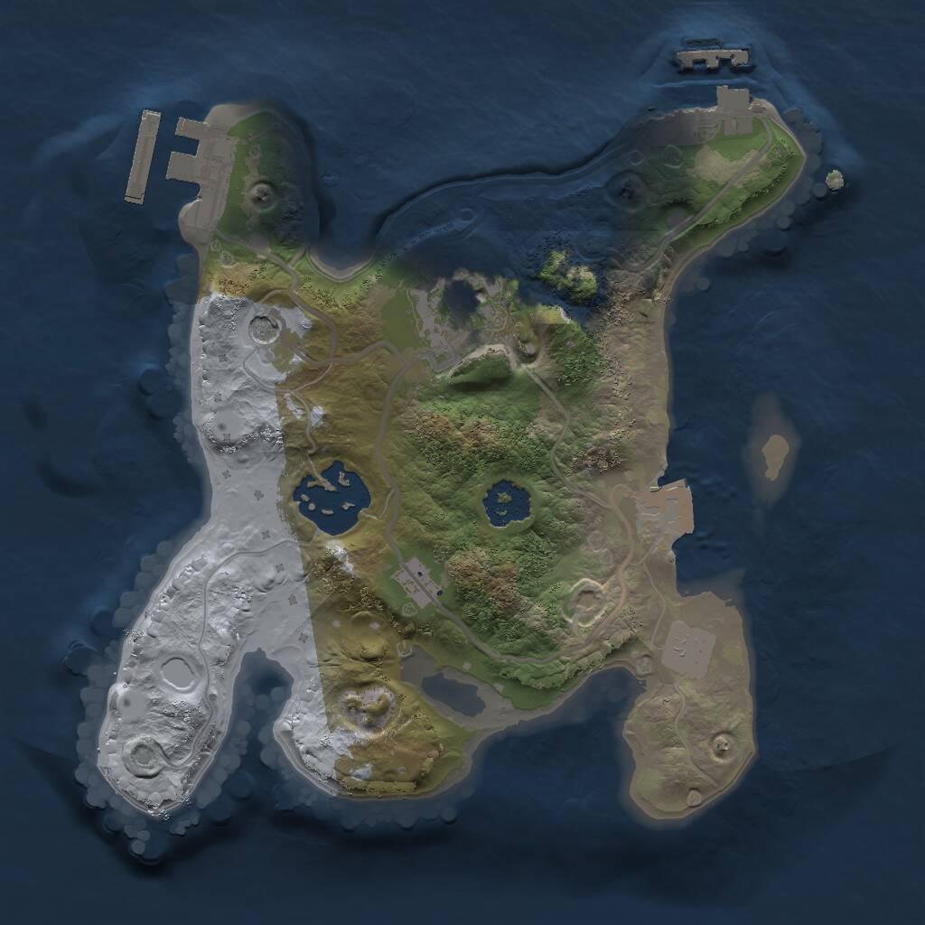 Rust Map: Procedural Map, Size: 2000, Seed: 1013193945, 6 Monuments