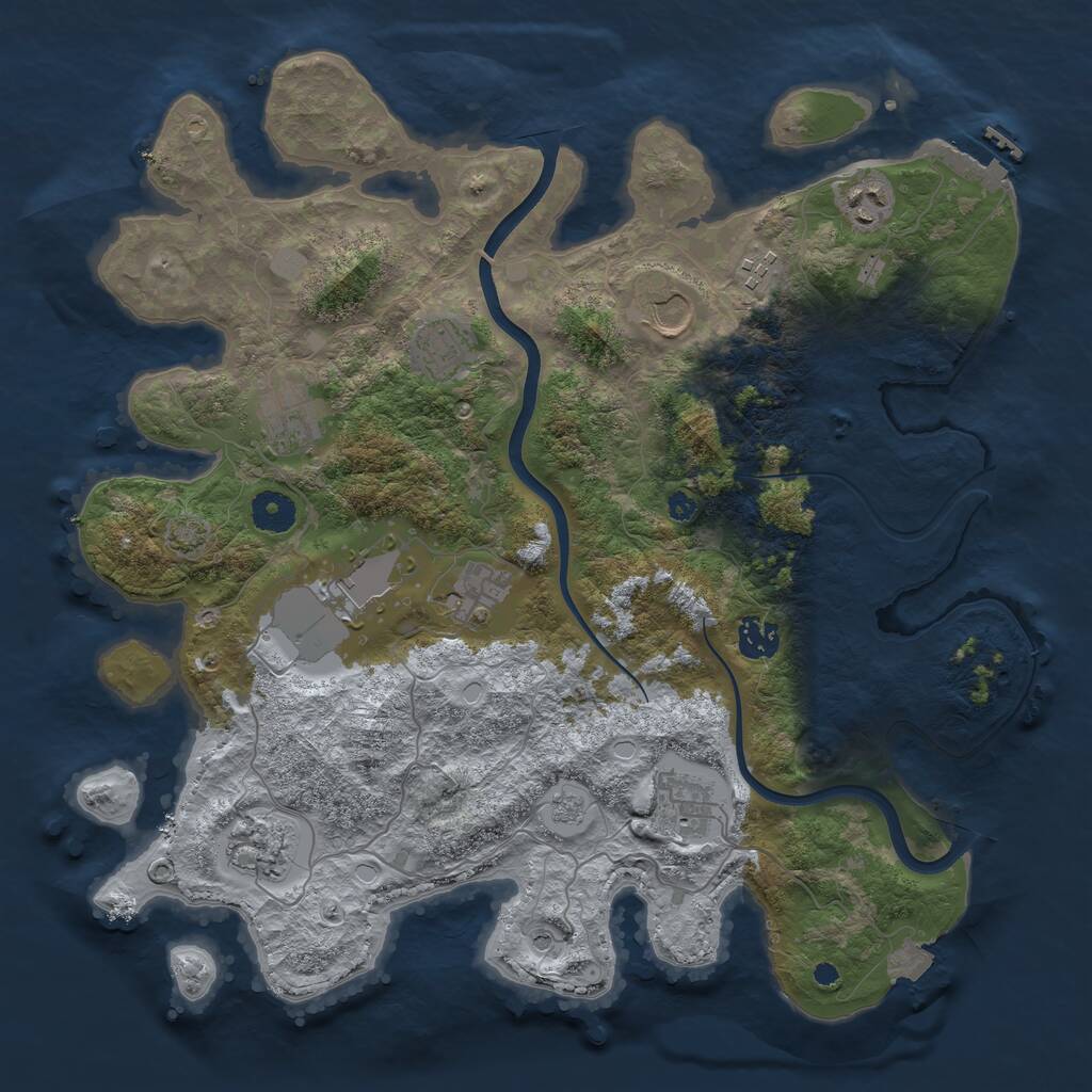 Rust Map: Procedural Map, Size: 3800, Seed: 125771404, 15 Monuments