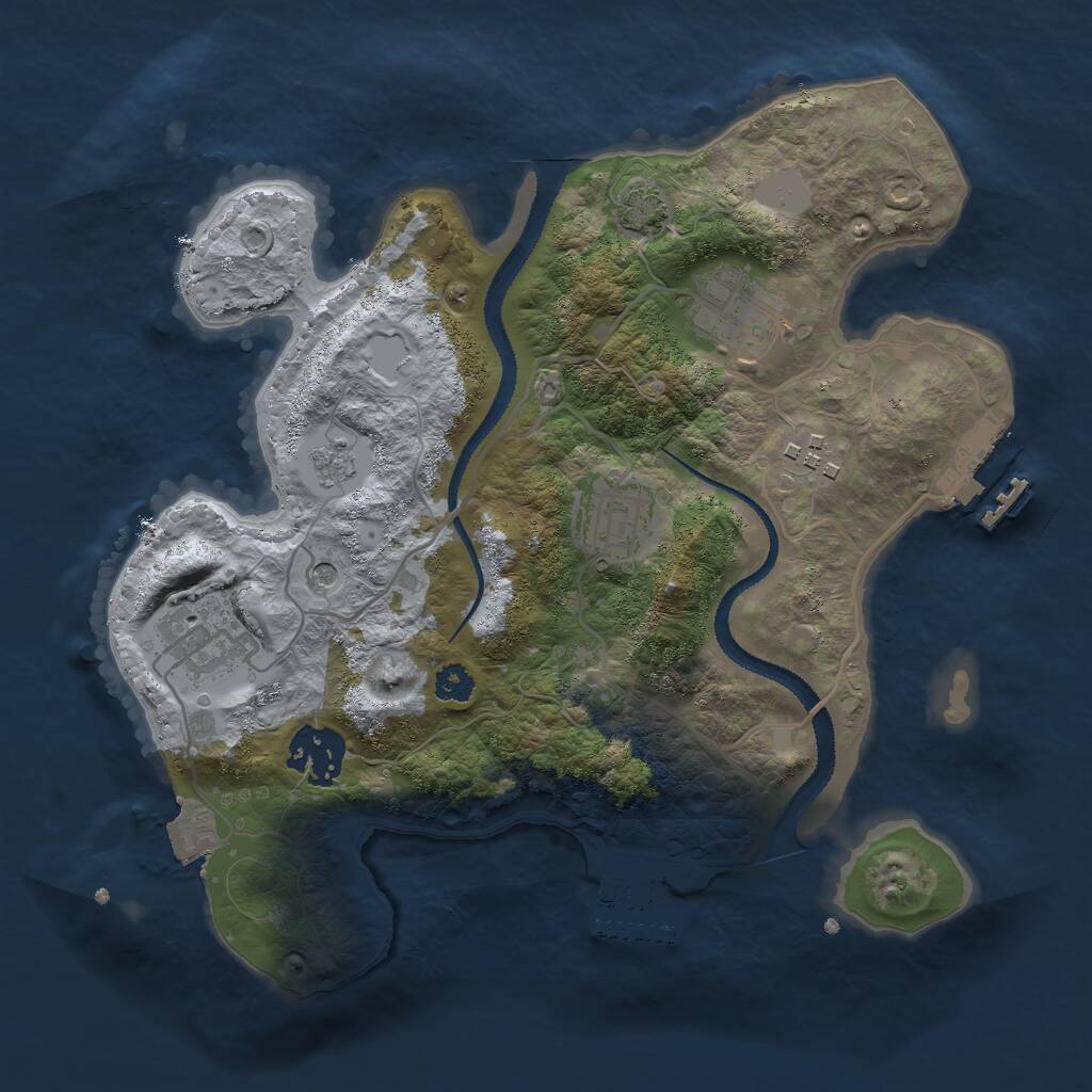 Rust Map: Procedural Map, Size: 2800, Seed: 1012427532, 11 Monuments