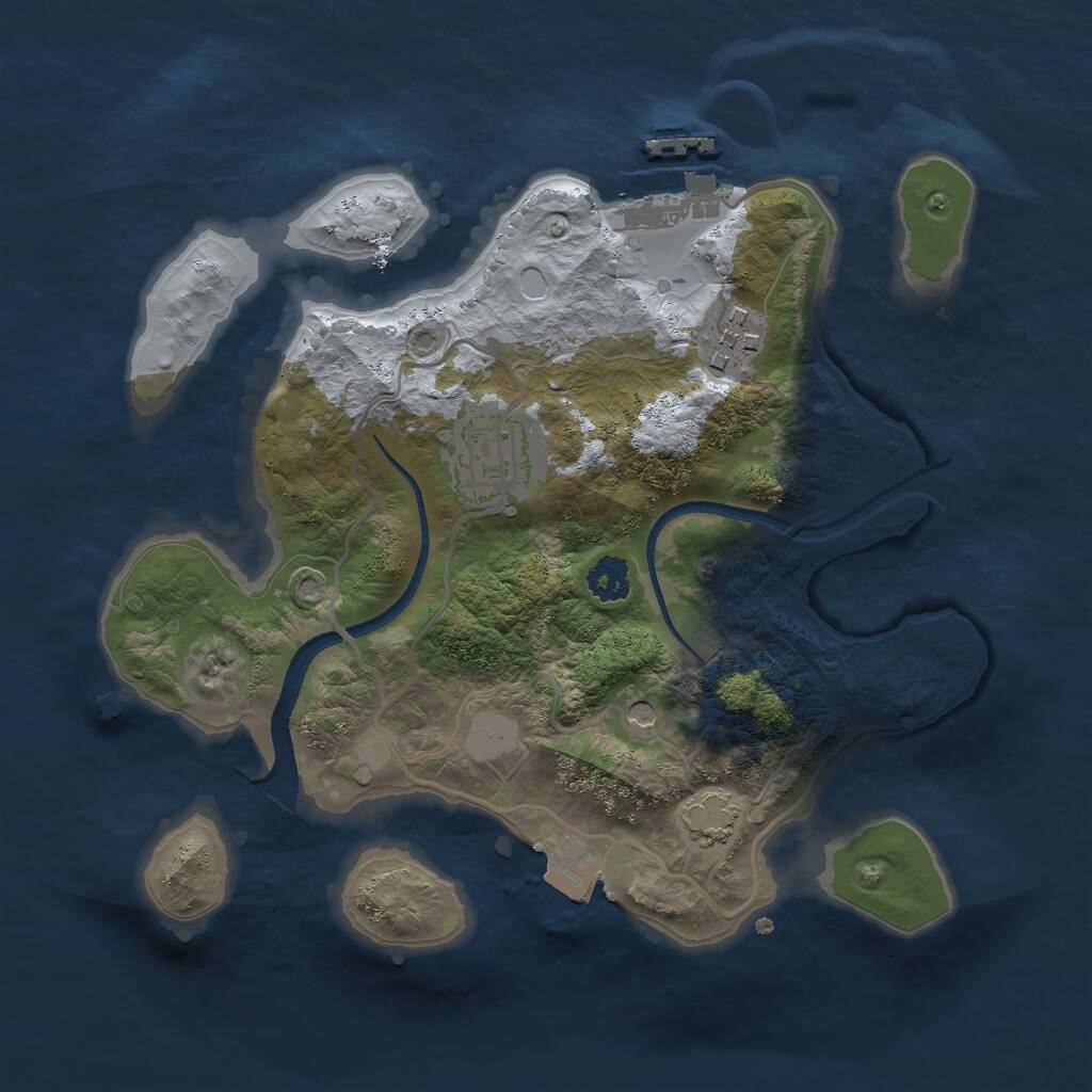 Rust Map: Procedural Map, Size: 2475, Seed: 1789078124, 6 Monuments
