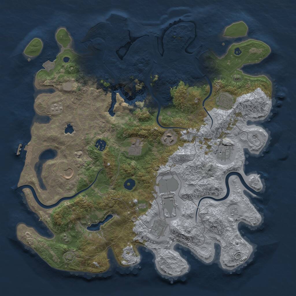 Rust Map: Procedural Map, Size: 4000, Seed: 298962570, 15 Monuments