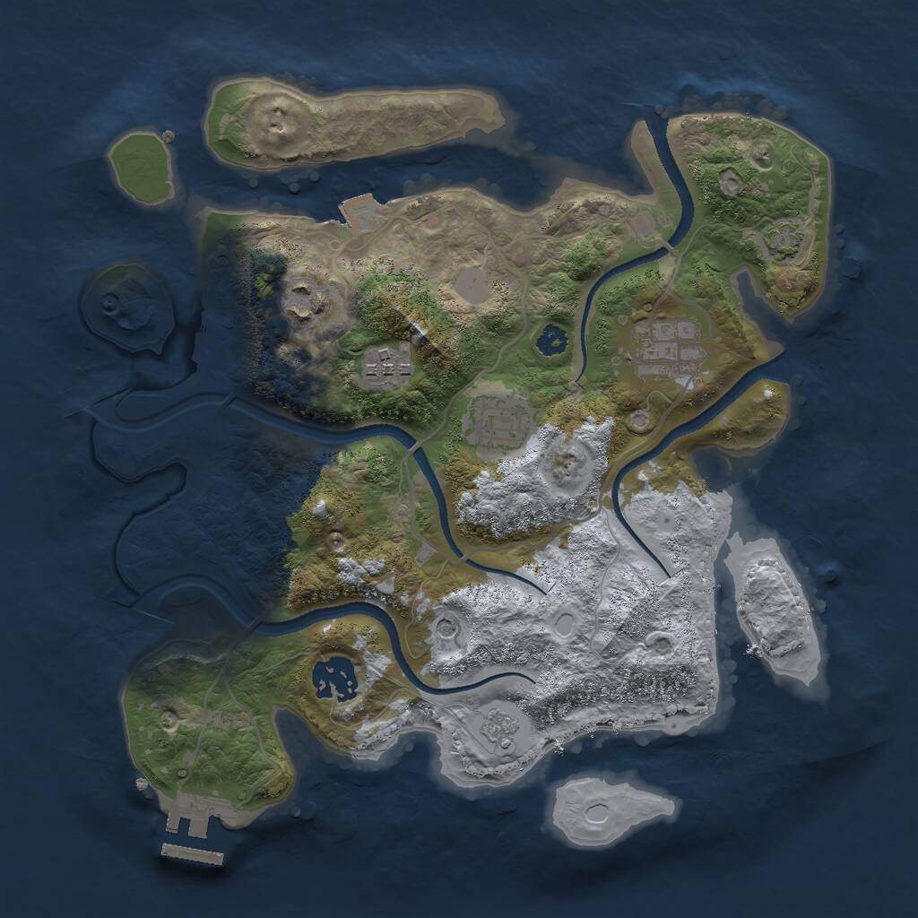 Rust Map: Procedural Map, Size: 3000, Seed: 262213968, 10 Monuments
