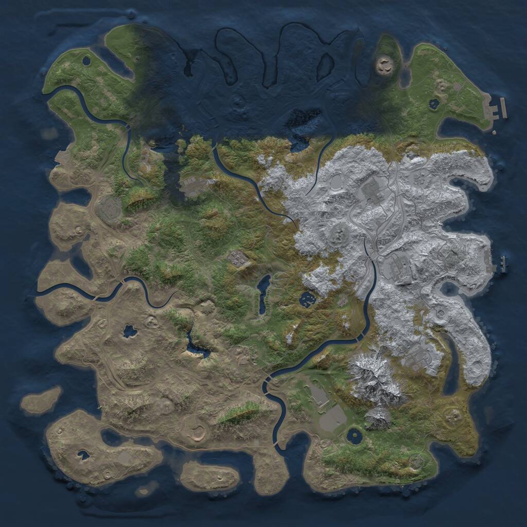 Rust Map: Procedural Map, Size: 5096, Seed: 1337, 17 Monuments